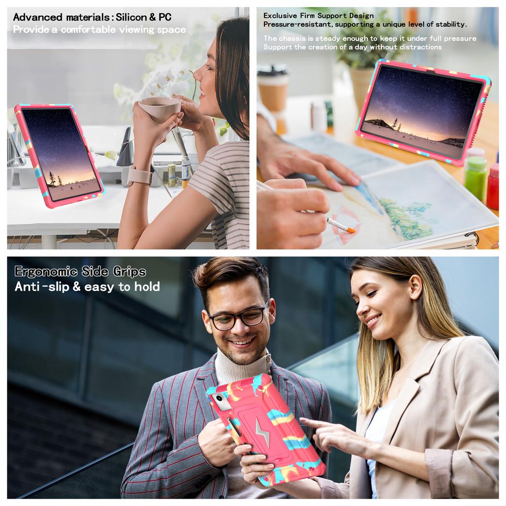 Hybrid Case for Lenovo Xiaoxin Pad 11 2025 2024 Idea Tab K11 Gen2 M11 TB335FC TB336FU TB330FU TB331FC Built-in Kickstand Cover
