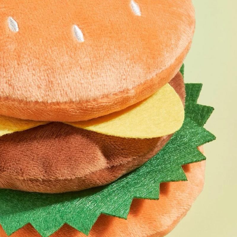 Nuovi Peluche Eco-Friendly per Animali Giocattoli per Cani Simulazione Hamburger Cartone Animato Resistente al Morso Giocattolo da Masticare