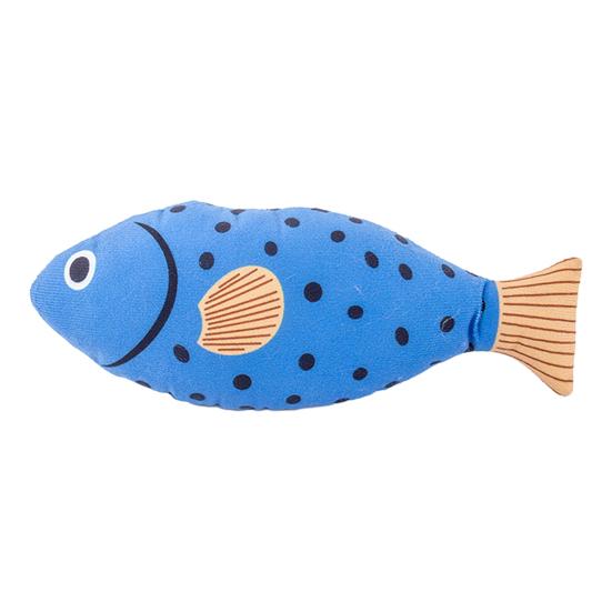 Plush Pet Chew Toy Squeaky Fish Interactive Cat Kicker Toy Soft Stuffed Animals Teething Toy for Indoor Dogs Cats And Kittens
