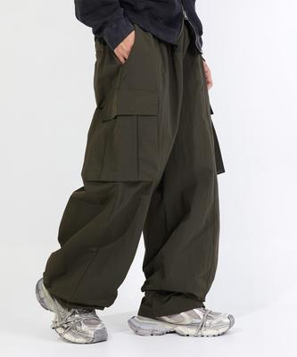BOUNDARY Cut Nylon String Cargo Pants [Khaki]