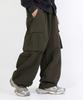 BOUNDARY Cut Nylon String Cargo Pants [Khaki]