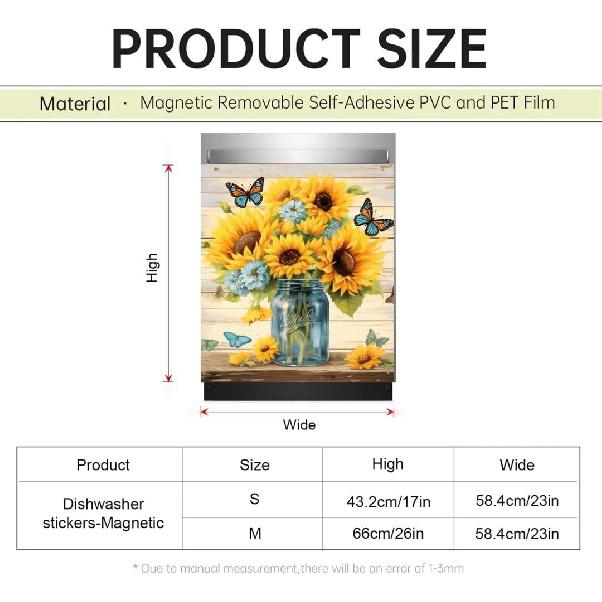 

Generic Red Truck Magnet Dishwasher Front Door Covers, Spring Flower Kitchen Decor Fridge Magnet Skin Cover, Truck Dishwasher Panel Decal, Magnetic 23 x 17 Ordinary