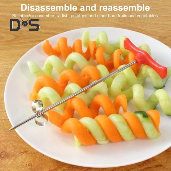10Pcs Potato Spiral Cutter Fruit And Vegetable Spiral Twist Cutter Stainless Steel Spiral Chips Cutter for Barbecue Picnic Camping