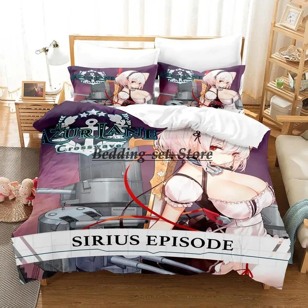 Azur Lane Bettwäsche Set Einzelbett Twin Full Queen King Size Bettset Aldult Kind Schlafzimmer Bettdeckenbezug Sets 3D Druck Anime Bettlaken Set