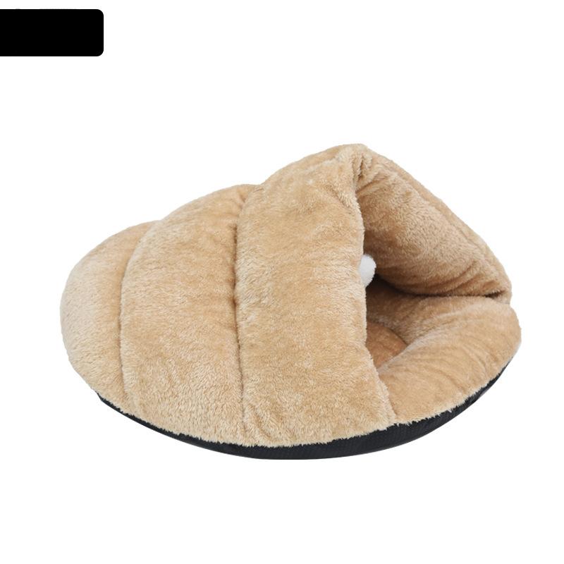 

Гнездо для кошки Гнездо для питомца Теплое всесезонное треугольное гнездо для кошки с комком шерсти Полузакрытое гнездо для кошки Спальный мешок S