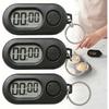 3 Pack Mini Keychain Timer, Portable Digital Pocket Stopwatch & Countdown Clock, Small Clip On Timer for Gym Workout, Cooking, Study & Classroom,