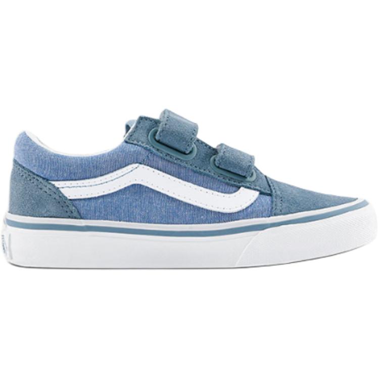 Vans Old Skool V Classics Comfortable Versatile Low Top Kids Skate Shoes Kids Sneaker Gray Blue VN000CYACFL