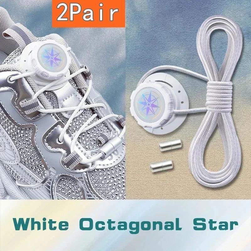 Install Simple Swivel Buckle Laces Automatic Shoelaces Without Ties Unisex Thick Rope Tennis Sneakers Shoelace Shoe Accessories