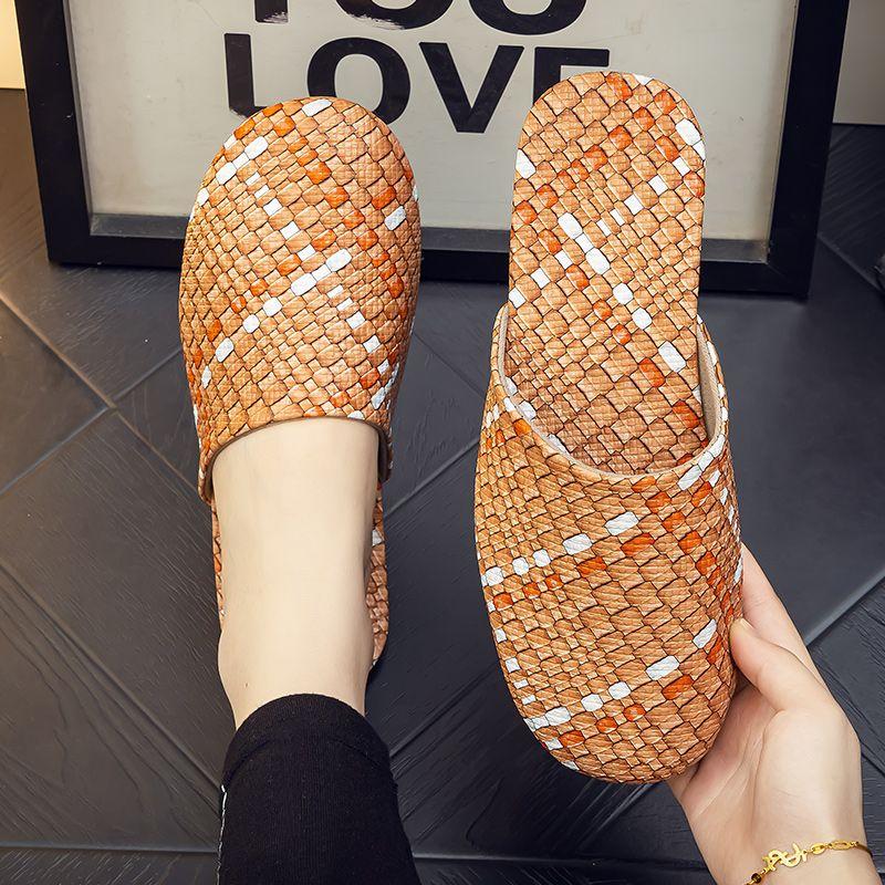 

Роскошные кожаные тапочки премиум-класса весна-осень унисекс для пар водонепроницаемые закрытые универсальные устойчивые к пятнам 38-39