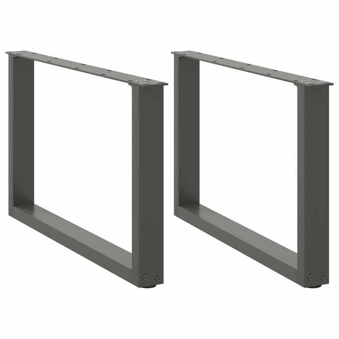 VidaXL Coffee Table Legs U-Shape 2 Pcs Anthracite 60 X (42-43) Cm Steel 4013162