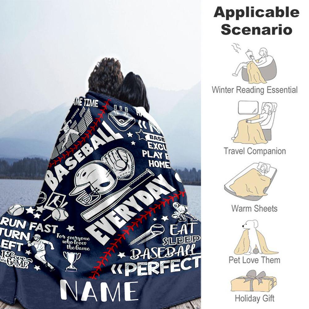 Baseball111 Customize Your Name Blanket Lightweight Personalized Blanket Warmthful Decor Suitable for Picnics Livingroom Office Nap