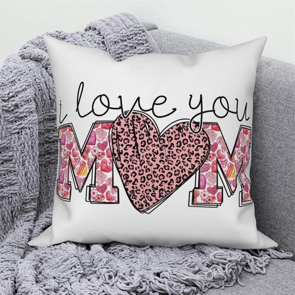 Față de pernă Alfabet cu flori Husă de pernă Ziua Mamei Mașină Canapea Decor Home Cadou Mamei
