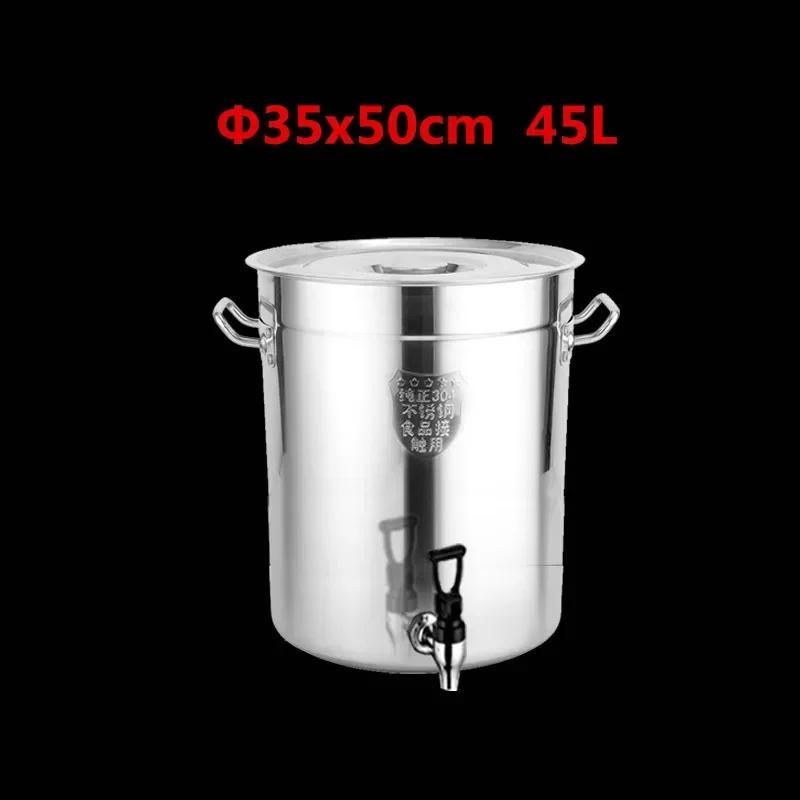 304 Edelstahl Topf Wasserhahn Spender Groß Große Kapazität Wasserspeicher Eimer Fass Suppentopf mit Deckel Suppentopf Kochgeschirr