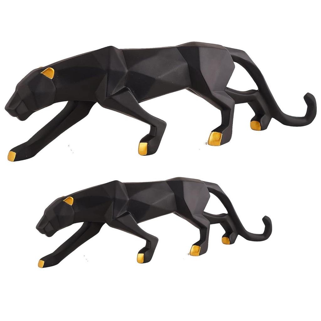 Showpiece for Home Decor Showpiece | | Black Panther Showpiece for Living Room Decor | Office Table Decorative Animal Showpiece (Combo Set of 2)