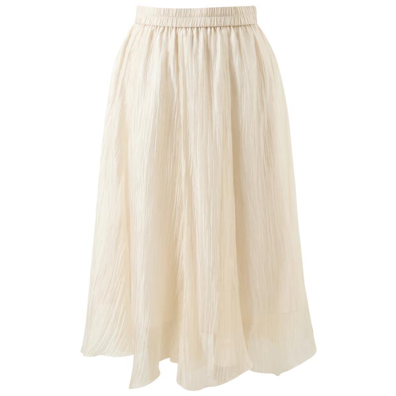 Sancai Plus Size High-Waist Mesh A-Line Midi Skirt M