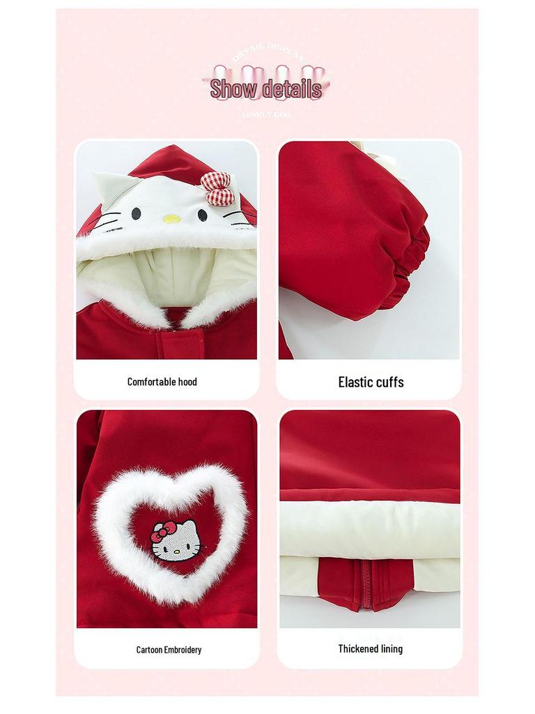 Girls' Cartoon Quilted Cotton Coat - Winter 2025 Fashion for Baby & Kids