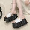 Fashion Female Shoes Slippers Casual String Bead Slides Jelly Flip Flops Platform 2025 Luxury Summer Glitter Fashion Crystal Slippers Ca