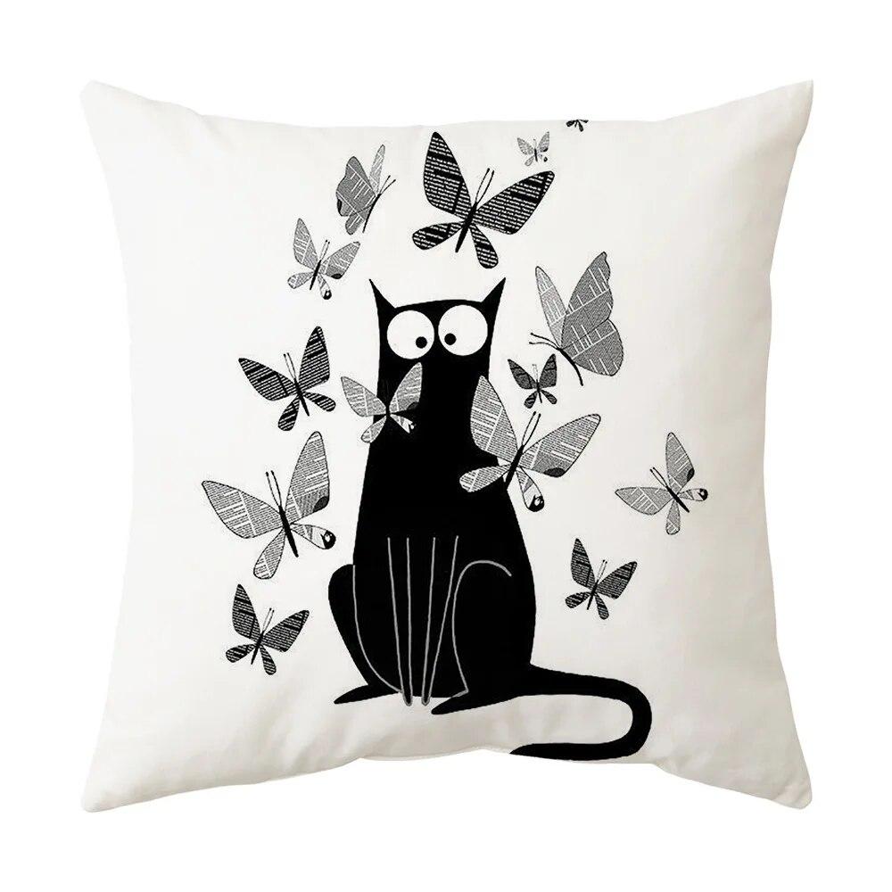 Sofa Chair Bed Living Room Decorative Pillowcase Fashion Cartoon Cute Cat Pillowcase