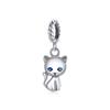 Cute Kitty Silver Charm Pendant Beads