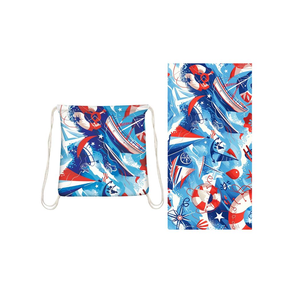 This 2-in-1 Foldable Beach Towel/printed Bath Towel/beach Towel Comes In A Convenient Storage Bag.