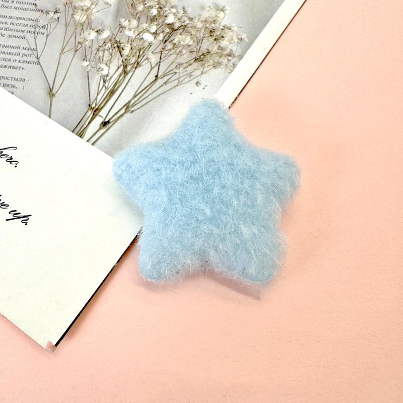 Double-Sided Plush Star Charms for DIY Hair Clips & Clothing Decoration
