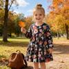 Girl Dress With Cartoon Animal Pattern Soft Cotton Winter Christmas Gift