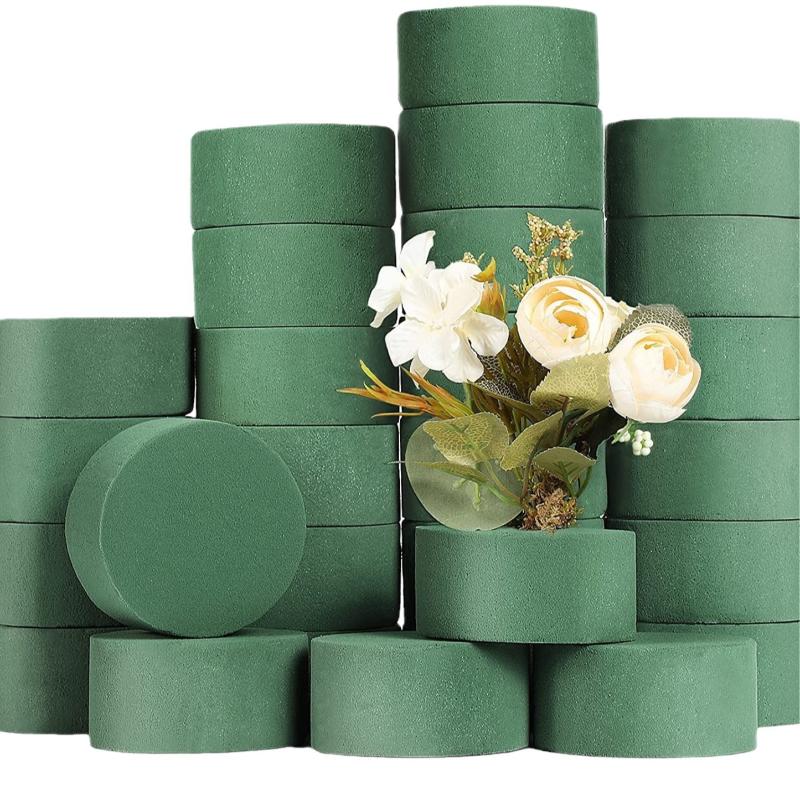 Spugna Floreale Verde 10X4Cm Blocco di Spugna Floreale Rotondo Spugna Floreale Multiuso per Fiori Secchi Blocco di Spugna Floreale Kit per Composizioni Floreali Fai da Te