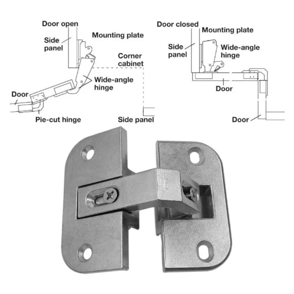 Heavy Duty Cabinet Hinges Zinc Alloy Adjustable Mechanism Stainless Steel Hinges Load-Bearing Standard Size