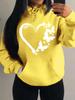 Women's Loose Fleece Hoodie with Love & Butterfly Print