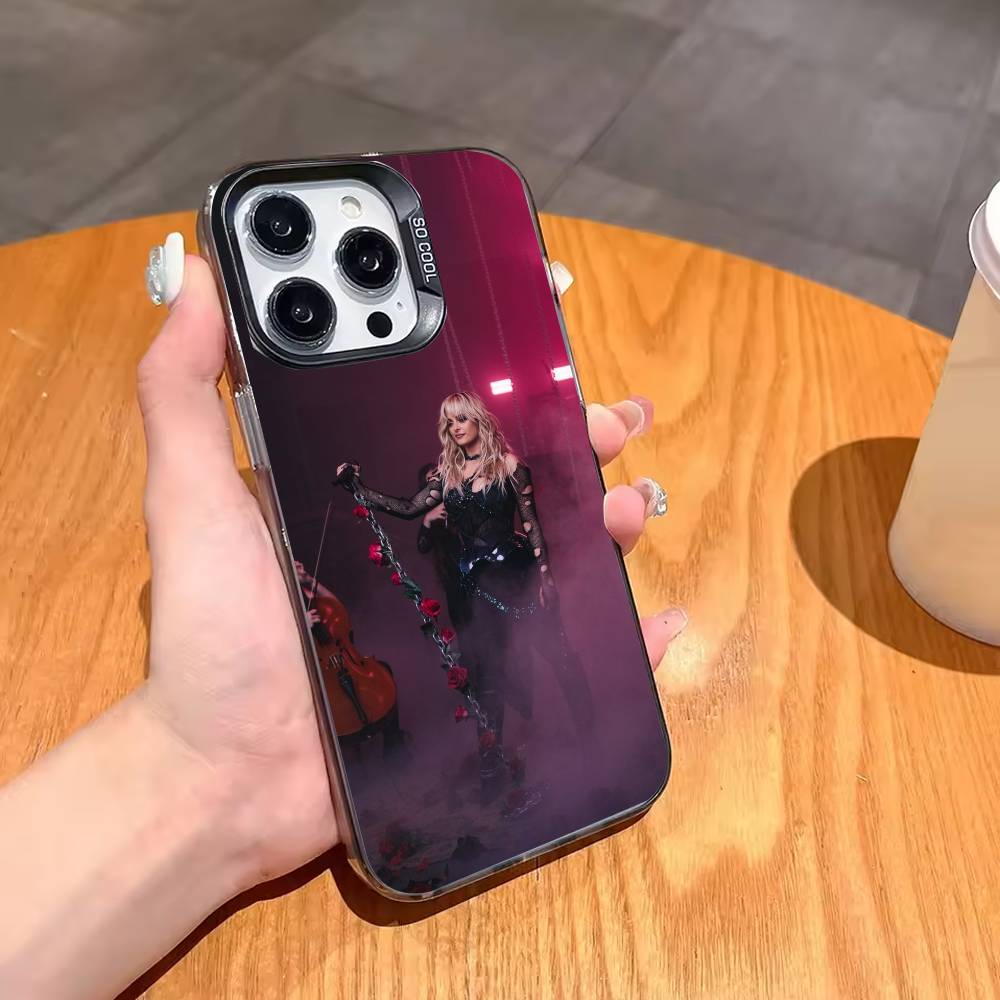 

B-Bebe Rexha Singer Phone Case For iPhone17 16 15 14 13 12 Pro Max Grey Black Matte Laser Metallic Aurora Funda iPhone12