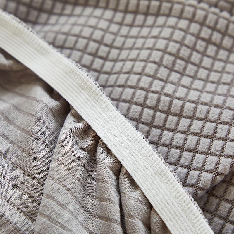 Corn Grain Fleece with Armrest Backrest Chair Cover All Seasons Universal Solid Color Curved Stool Cover