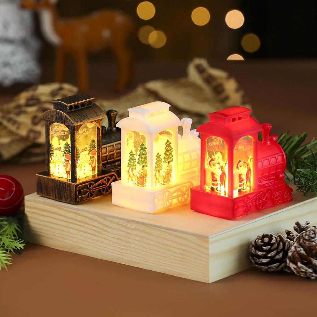 Grenzüberschreitendes Kerzenlicht-Nachtlicht in Zugform - Weihnachtsdekoration & Geschenk