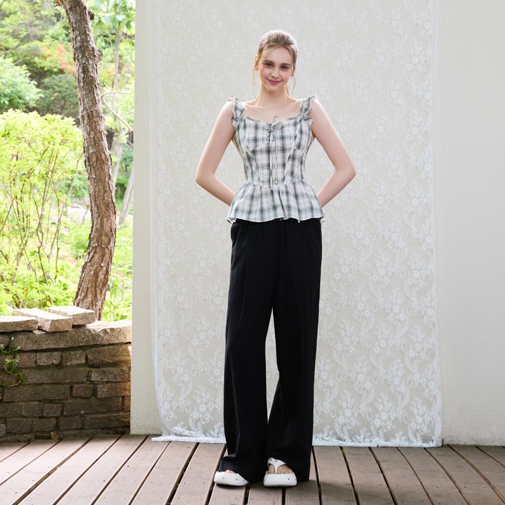 Egoiseuteu [Blue Label] Lace Elastic Waist Wide Pants Es2Opt14