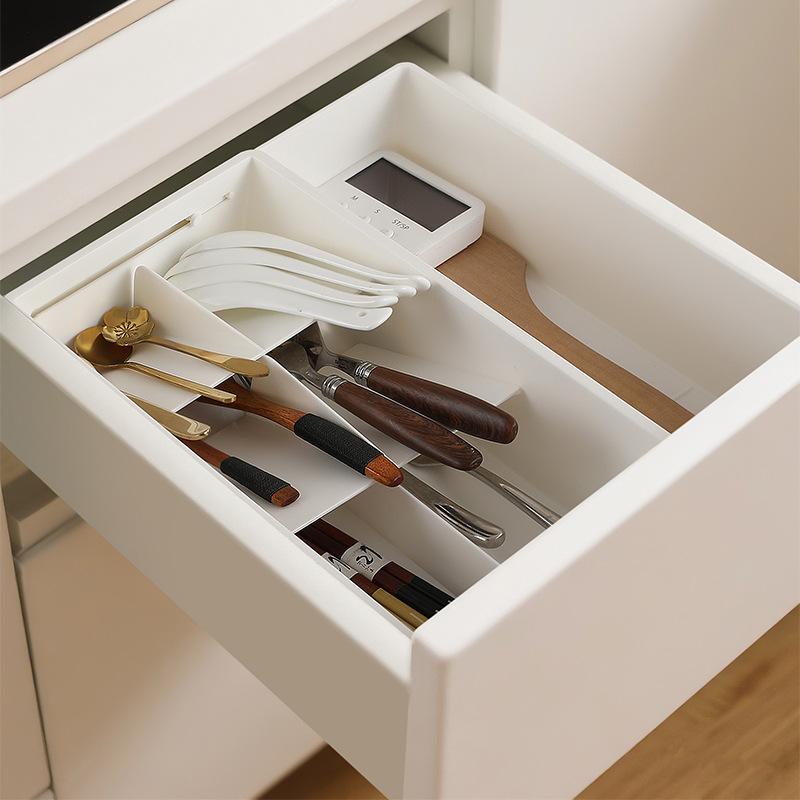 Household Drawers Kitchen Dormitory Tableware Retractable Square Frame Sorting Storage Box