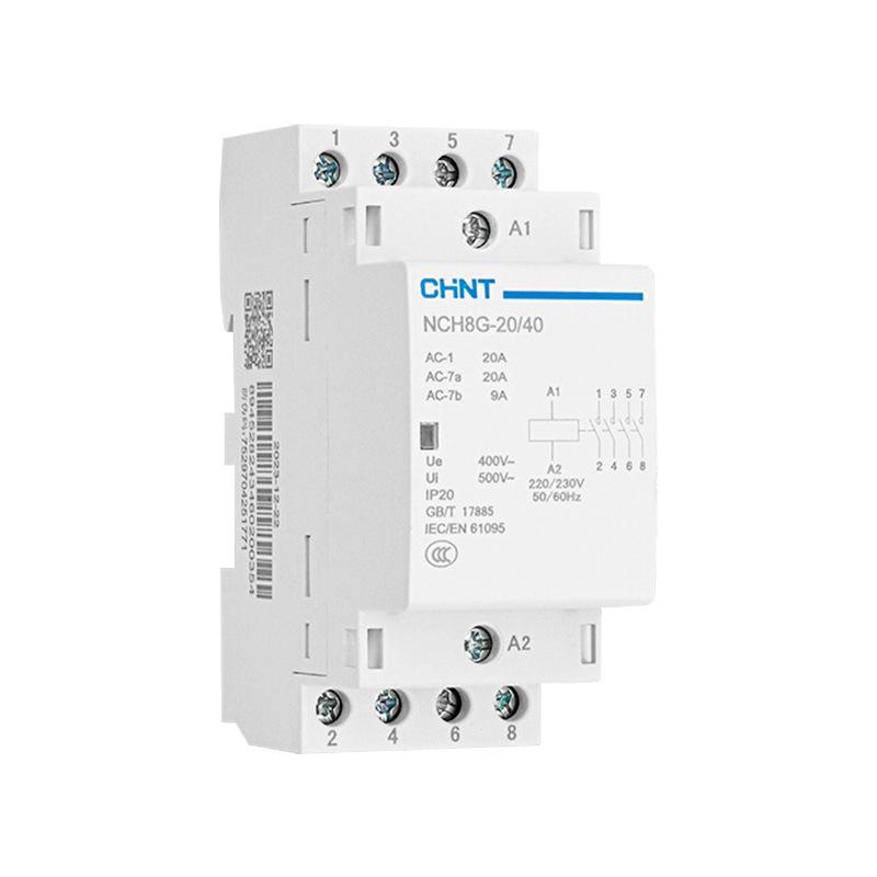 Chint Household AC Contactor 220V Single-phase NCH8G, 40A/63A, DIN Rail Type, 25A Miniature, 20A Single P