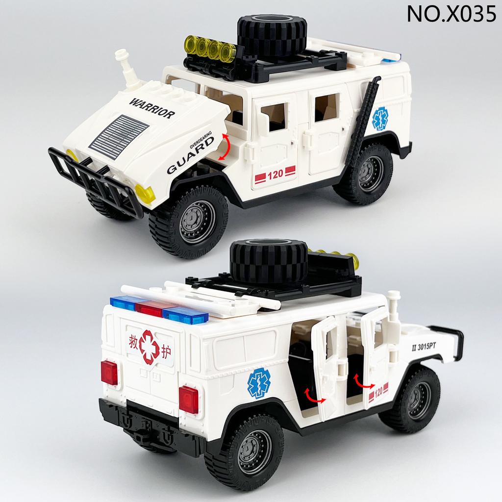 Four Children'S Assembled Small Particle Building Block Toy Accessories X035 Peacekeeping Force Rescue Vehicle
