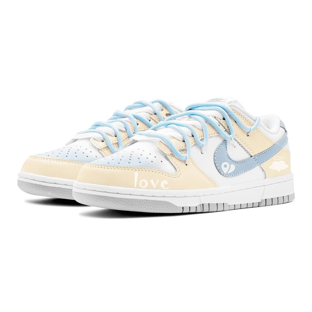 Nike Dunk Angel Love Casual Low Top Skateboard Shoes Men's Blue Yellow DV0831-101(TeamS-S-BOX)