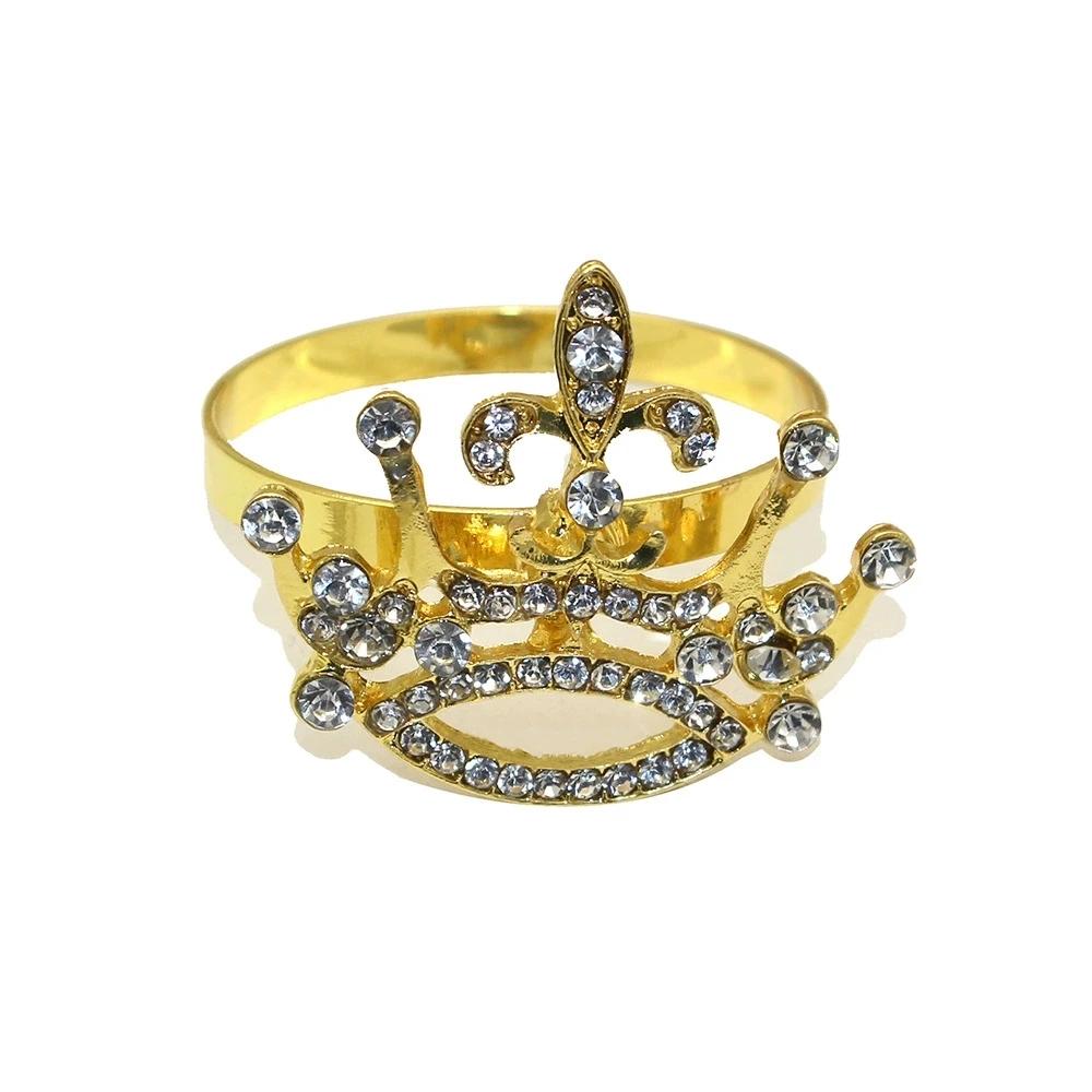 10PCS Style Personalized Diamond Crown Napkin Rings Metal Napkin Holder for Wedding Table Decoration Christmas Home Decoration