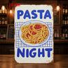 2D Flat - [2D Flat Printing] 1pc Pasta Food Pattern Aluminum Sign, Unlocking Delicious Italian Time, Premium Aluminum Material, 20.32X30.48 Cm with 4p