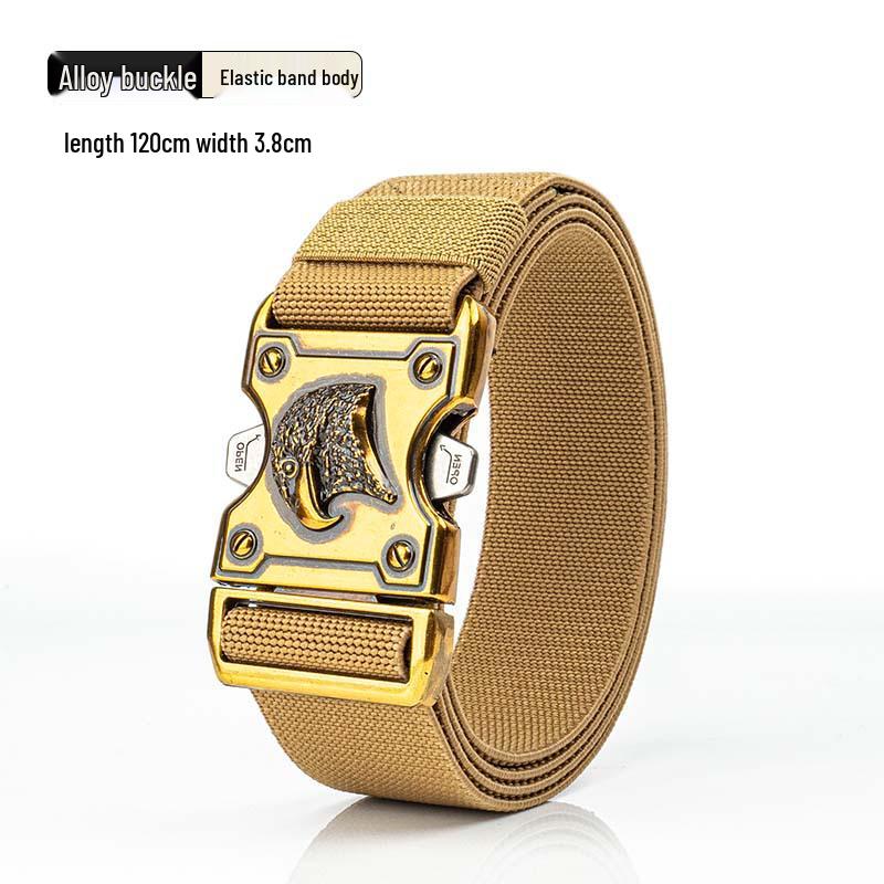 Men's Adjustable Leather Tactical Belt: Elastic, Versatile, Casual, Outdoor Training, Workwear