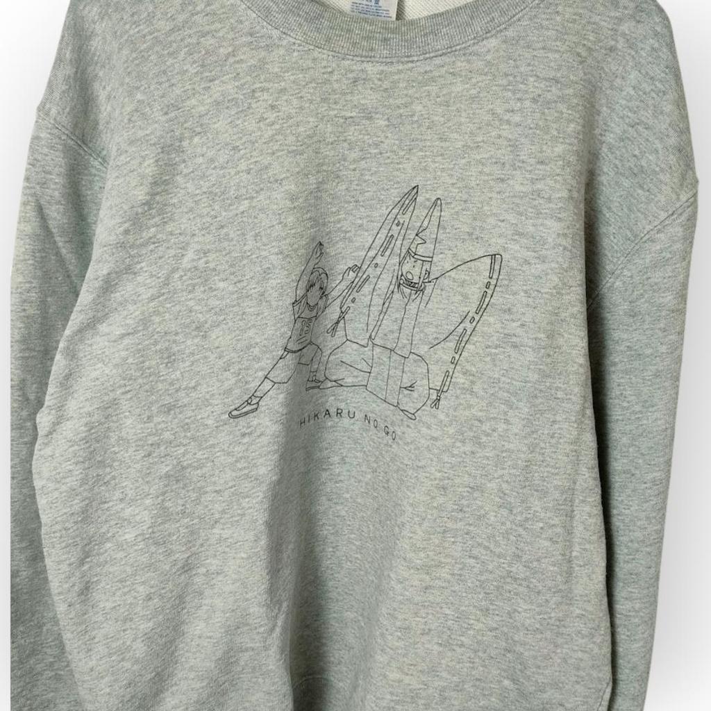 [USED] Rare Hikaru No Go Hikaru & Sai Crew Neck Sweatshirt M Gray