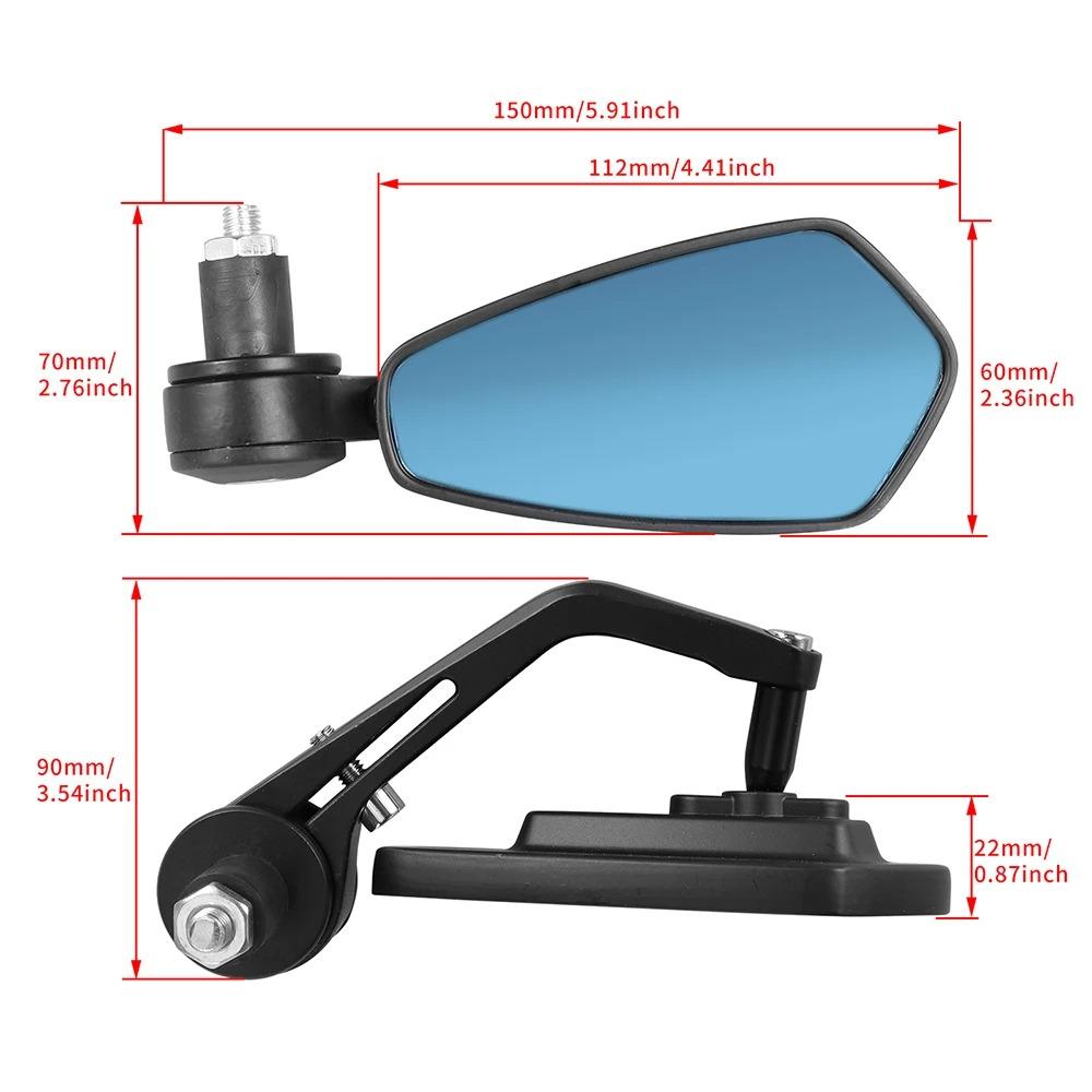 Universal Motorcycle Rearview Side Mirror 7/8'' Handlebar Bar End Mirrors For Scooter Electric Bike Motocross