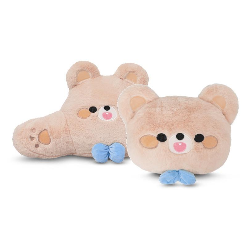 Cartoon Bear Plush Waist Support Car Neck Pillow Cushion Soft Car Headrest Waist Pillow Universal Car Pillow for Girls Women