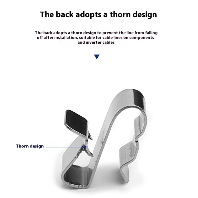 50Pcs Stainless Steel Solar Cable Clamps Solar Cable Fastener Organizers Solar Panel Wire Clamp Easy To Install