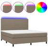 Maison Exclusive - Sommier à lattes de lit et matelas et LED Taupe 180x200cm Tissu