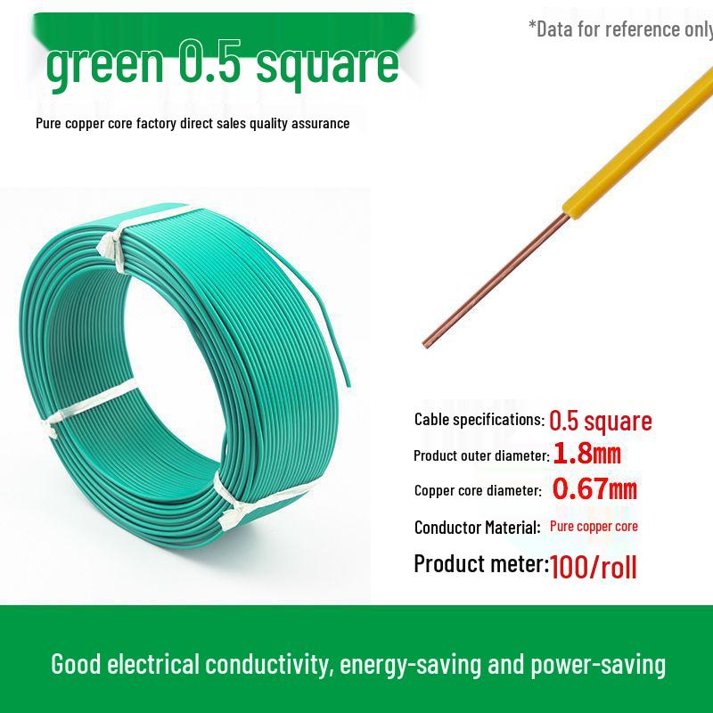 Pure Copper Single Core Electrical Wire, Flame Retardant, 0.5-2.5mm² for Home Decoration