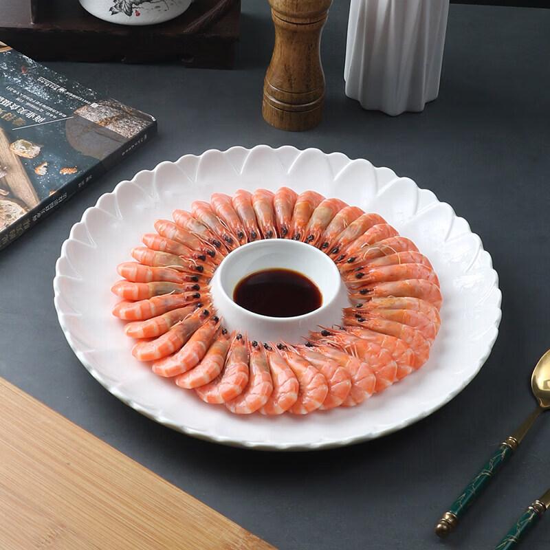 UOSO Ceramic Dumpling Plate with Dipping Dish