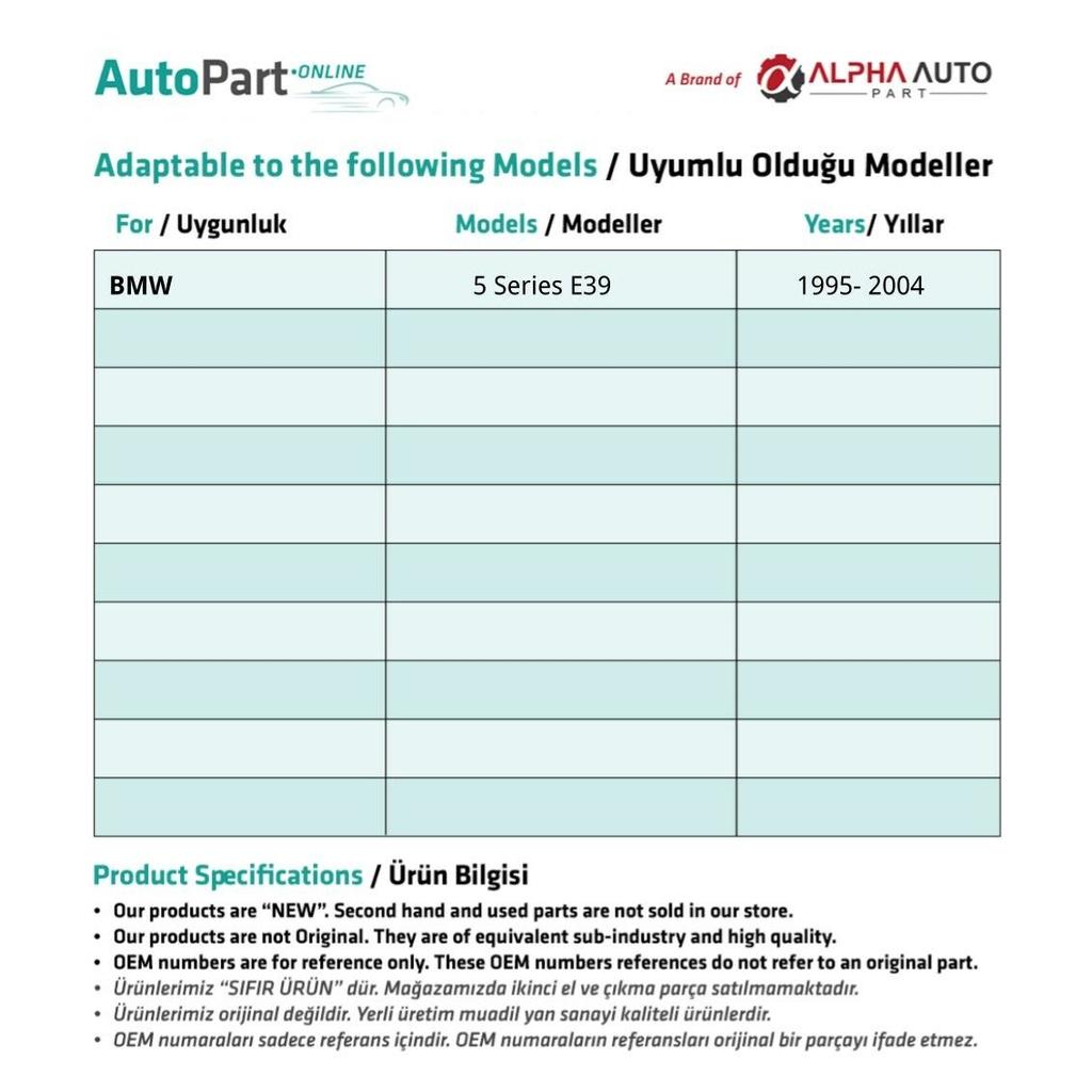 Exterior Metal Door Handle Right-Left Set for BMW 5 Series E39