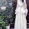 French Gentle Style First Love White Moonlight Fairy Dress Women's Summer V-Neck Waist-Cinching Dress