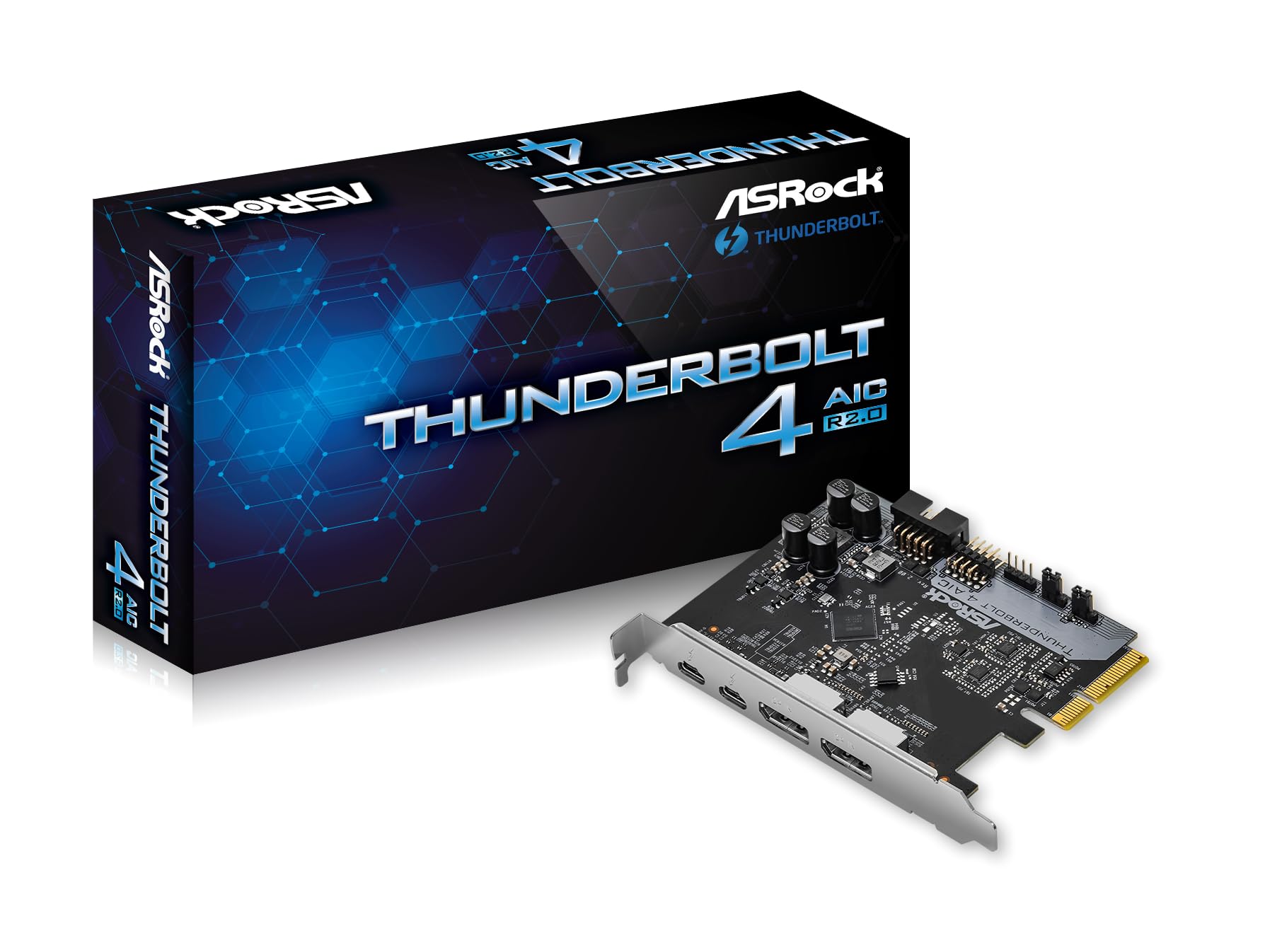 

Плата розширення ASRock Thunderbolt 4, сумісна з материнськими платами серії Intel 500. Авторизований дистриб’ютор Thunderbolt 4 AIC [Внутрішній продукт] R2.0